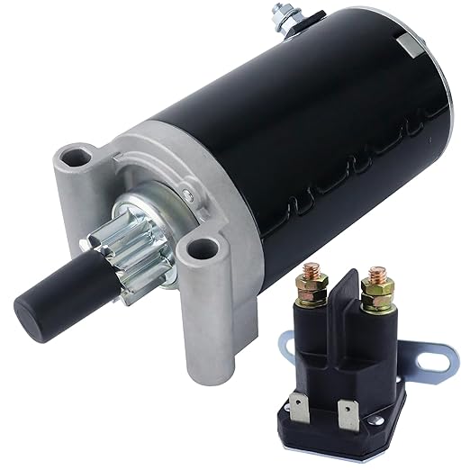 Heavy Duty Gear Starter with Relay Compatible with Cub Cadet i1046 i1050 LT1045 LT1046 05-06, LGT1050 LGTX1050 12-13, LTX1046 LTX1050 09-13, LT1050, 3209801S 3209804S 3209808S 3209810Spicture1