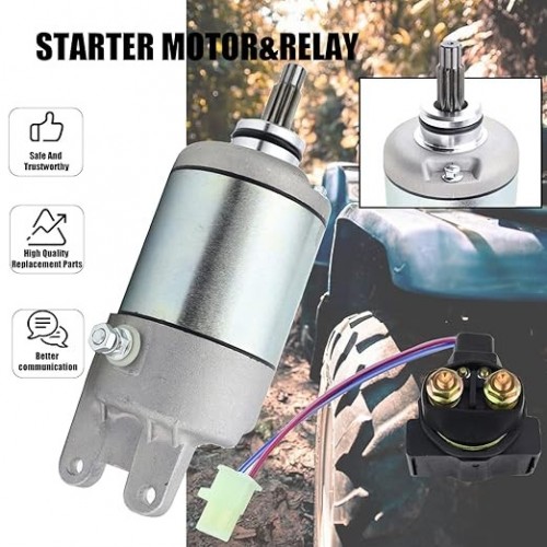 Starter & Solenoid Relay for Honda 1988-2000 TRX300FW FourTrax 4x4/TRX300 FourTrax/ATC250ES 31200-HA0-773 18337 31200-HA6-306picture2