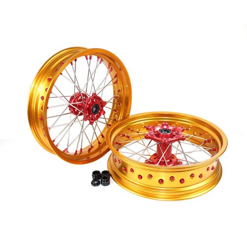 Motorcycle 16/17 Inch Aluminum Alloy GLM Rims Motorcycle Full Set Super Motard Wheels for Honda CR250 CRF450Rpicture3