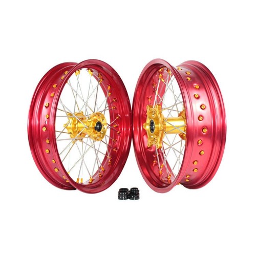Motorcycle 16/17 Inch Aluminum Alloy GLM Rims Motorcycle Full Set Super Motard Wheels for Honda CR250 CRF450Rpicture6