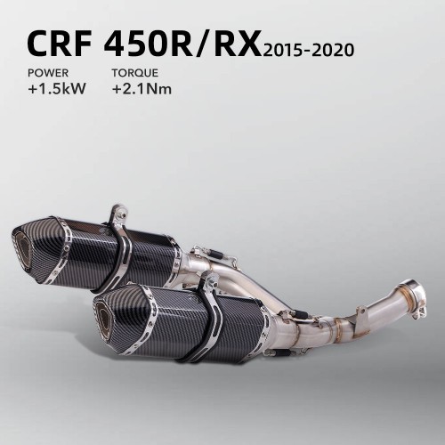 Motorcycle Exhaust Pipe for Honda CRF 450R CRF 450RX Stainless Steel Double Hole Exhaust Muffler 2013-2020picture2