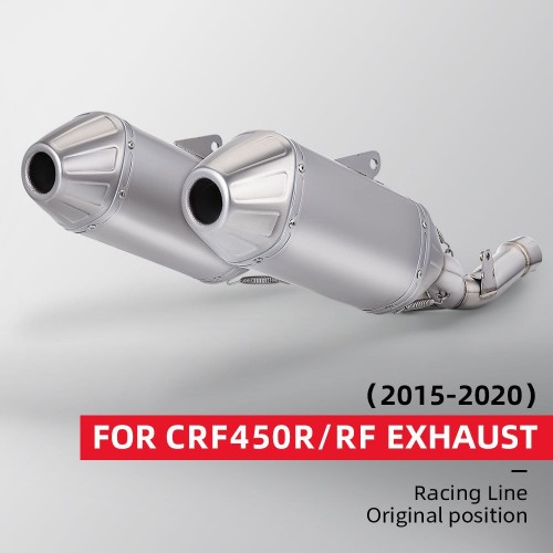 For CRF450 CRF 450 RX CRF450RX 2015 2016 Motorcycle Exhaust System Left&Right Mid Connect Pipe Slip on 320mm Muffler Tipspicture4