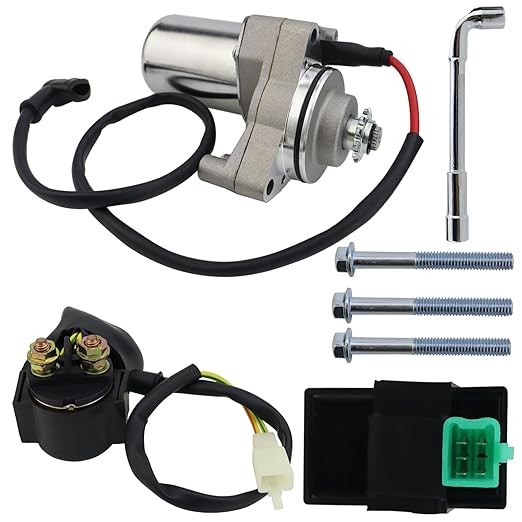 3 Bolt Starter Motor & Solenoid Relay & CDI for 50cc 70 cc 90cc 100 cc 110cc 125 cc ATV Dirt Bikes Go Karts Chinese Pit Bike Quad 4 Wheelers Dune Buggy Sandrail SSR Roketa Taotao Jonway SunLpicture1