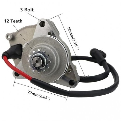 3 Bolt Starter Motor & Solenoid Relay & CDI for 50cc 70 cc 90cc 100 cc 110cc 125 cc ATV Dirt Bikes Go Karts Chinese Pit Bike Quad 4 Wheelers Dune Buggy Sandrail SSR Roketa Taotao Jonway SunLpicture4