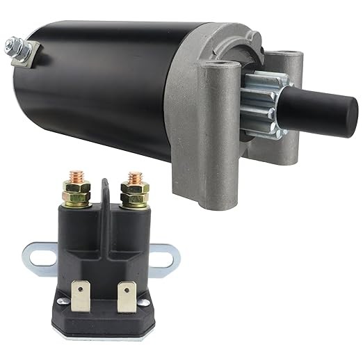 Starter Motor & Solenoid Relay for Kohler Courage Engines for Cub Cadet i1050 i1046 06-12, SLT1554 SLT1550 05-06, LT1046 LT1045LE 05-06, 32-098-01 32-098-01S 32-098-03 32-098-03S 32-098-04picture1