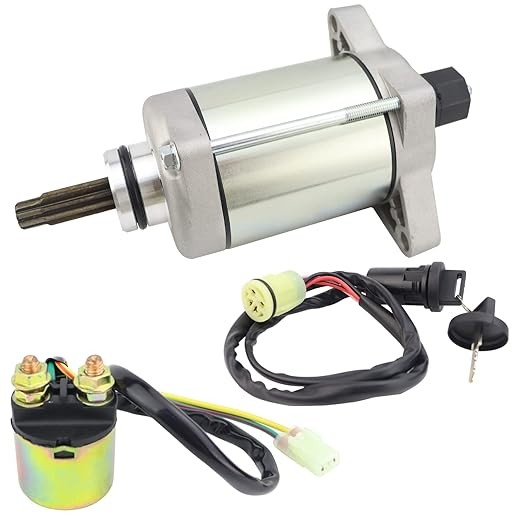 Starter Motor & Solenoid Relay & Ignition Switch for Honda Rancher 420 TRX420 2007-2019 / Foreman 500 TRX500 2012-2019 Replace 31200-HP5-601 31200-HR0-F01picture1
