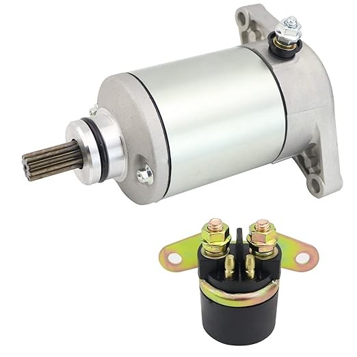 Starter Motor & Solenoid Relay for Suzuki QuadRunner 250 1987-2002, KingQuad 300 250 1991-2002, for Arctic CAT 250 300 1998-2005 31100-19B00 31100-19B11 31100-19B12 31100-19B20 410-54034picture1