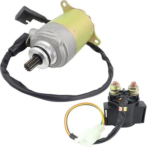 Starter Motor & Solenoid Relay Fit for GY6 Engine 125CC 150CC ATV Scooter Moped Go Kart Quad 4 Wheelers Taotao SUNL Coolster Bajapicture1