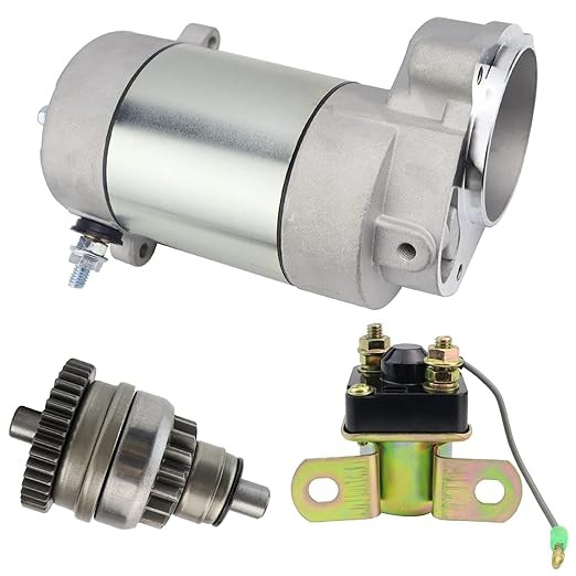 Starter Motor with Drive & Relay for Polaris Trail Boss Trail Blazer Scrambler Big Boss Xplorer Sportsman Sport Xpress 250 400 300 350 1985-2003 3083646 3083760 3084403 3085393 SM-8 SM13298picture1