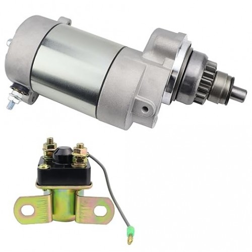 Starter Motor with Drive & Relay for Polaris Trail Boss Trail Blazer Scrambler Big Boss Xplorer Sportsman Sport Xpress 250 400 300 350 1985-2003 3083646 3083760 3084403 3085393 SM-8 SM13298picture2