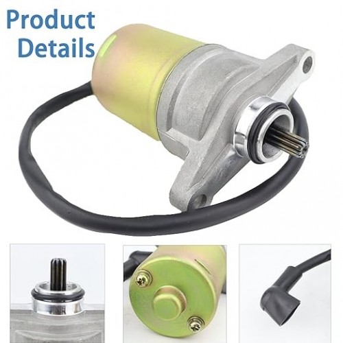 Starter Motor & Drive & Solenoid Relay Fit for GY6 47cc 49cc 50cc 60cc 80cc 100cc Scooter 139QMB/QMA Moped ATV Go Karts Taotao SUNL ROKETA Tank JCLpicture2