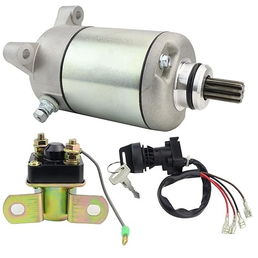 Starter Motor & Solenoid Relay & Ignition Switch for Polaris Sportsman 500 96-98, Sportsman 335 99-00, Magnum 425 95-96, Scrambler 500 97-98, 3090188 3084981 57-2688 SMU0061 41054020picture1