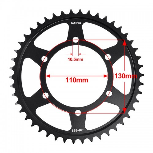 Rear Sprocket 525-46T for Yamaha 700 Tenere XTZ690 Carburizing Steel Motorcycle Partspicture3