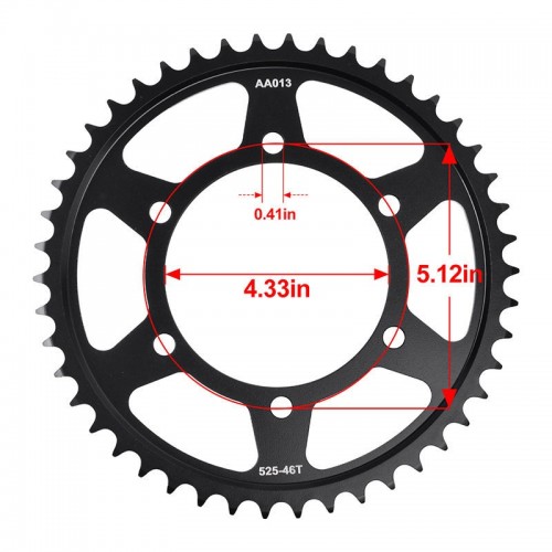 Rear Sprocket 525-46T for Yamaha 700 Tenere XTZ690 Carburizing Steel Motorcycle Partspicture6