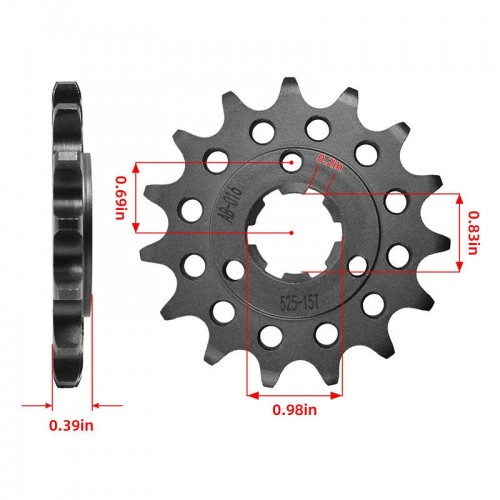 Forged Carburizing Front Sprocket 525-15T Motorcycle Spare Parts for Suzuki DR650 XF650 DR800picture3