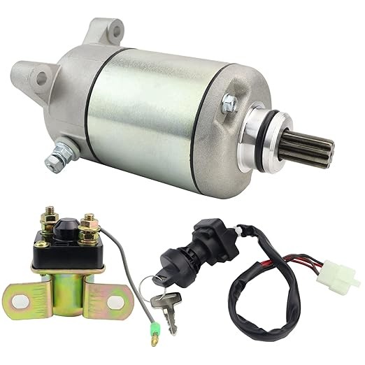 Starter Motor & Solenoid Relay & Ignition Switch for Polaris Magnum 425 97-98, Scrambler Magnum Worker Sportsman 500 1999, Big Boss 500 98-99, 3090188 3084981 57-2688 SMU0061 41054020picture1