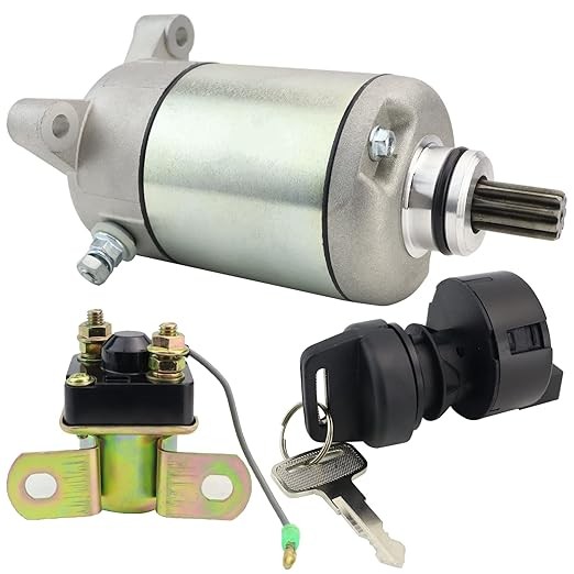 Starter Motor & Solenoid Relay & Ignition Switch for Polaris Sportsman Scrambler Big Boss Worker 500 2000-2001 Magnum Trail Boss 325 2000-2001 Sportsman 400 2001 3090188 3084981picture1