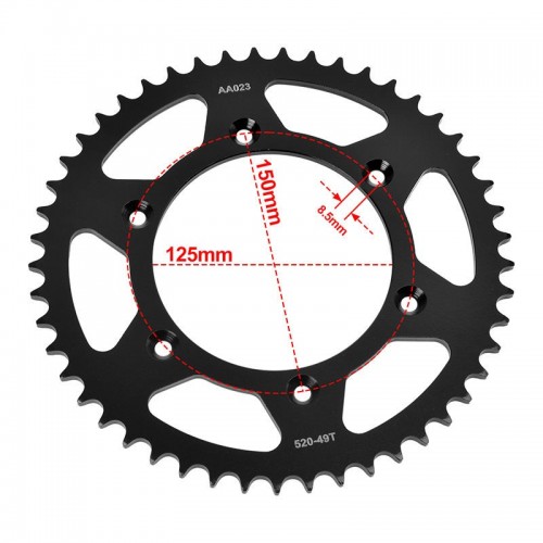 520 49T Motorcycle Rear Sprocket for Gas 450MC-F Husqvarna 250 FE 250TC for KTM 250SX 300SX Motorcyclepicture3