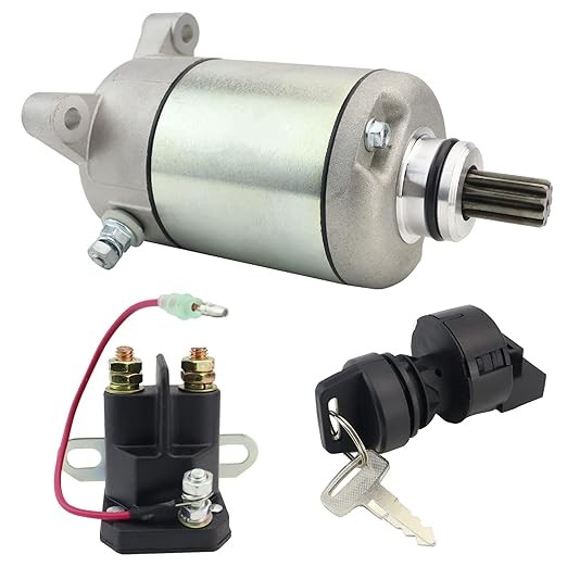 Starter Motor, Solenoid Relay & Ignition Switch for Polaris Sportsman/Scrambler/Magnum/ATP/Trail Boss 330/400/500 (2003-2004) – Models 3090188, 3084981, 57-2688, SMU0061, 41054020picture1