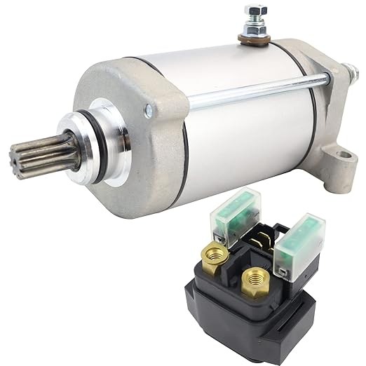Starter Motor & Relay Replacement for Yamaha Grizzly 400 450 660 2002-2010, Kodiak 400 450 2000-2006, Wolverine 450 2006-2010, Rhino 450 660 2004-2006 4WV-81890-00-00, 5KM-81890-00-00picture1