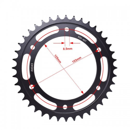 Motorcycle Spare Parts Carburizing Steel Rear Sprocket 520-40T for Honda CRF300 2021-2024picture3