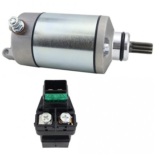Starter Motor & Solenoid Relay for Kawasaki KFX400 KSF400 03-06, for Suzuki Quadsport LT-Z400 LT-Z400Z 03-08, for Arctic Cat 400 DVX 04-08, 21163-S004 31100-29F00 3445-033 SMU0281picture7