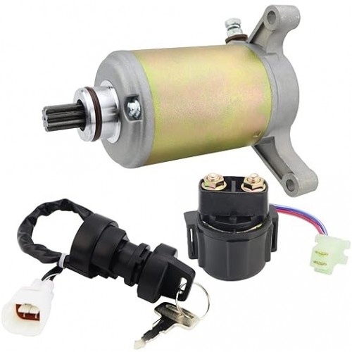 Starter Motor & Solenoid Relay & Ignition Switch for Yamaha Warrior 350 YFM350 1996-2001 Kodiak 400 4x4 YFM400F 1993-1995 Big Bear 350 YFM 350 4X4 1995-1996 1UY-81890-00-00picture7