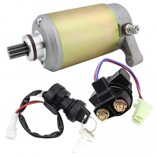 Starter Motor & Solenoid Relay & Ignition Switch for Yamaha Warrior 350 YFM350 2002 2003, 1UY-81890-00-00, 1YW-81800-50, 1UV-81800-50, SMU0065picture7