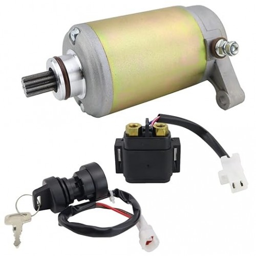 Starter Motor & Solenoid Relay & Ignition Switch for Yamaha Warrior 350 YFM350 2004, 1UY-81890-00-00, 1YW-81800-50, 1UV-81800-50, SMU0065picture7