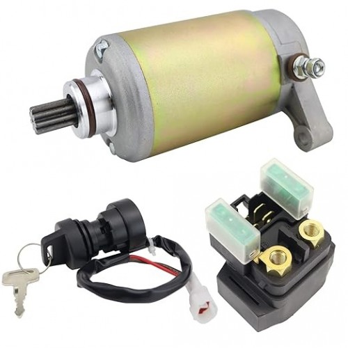 Starter Motor & Solenoid Relay & Ignition Switch for Yamaha Raptor 350 YFM350R 2004-2013, 1UY-81890-00-00, 1YW-81800-50, 1UV-81800-50, SMU0065picture7