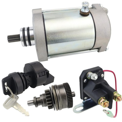 Starter Motor & Drive Bendix & Solenoid Relay & Ignition Switch for Polaris ATV Sportsman 600 700 2002-2004, 4010417, 4011584, 4012032, 4013268, SMU0271, 41054040picture7
