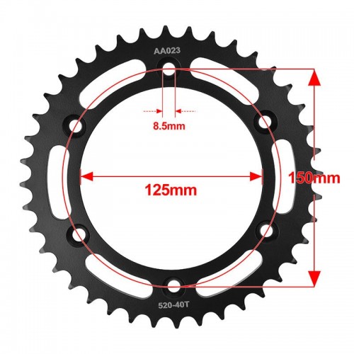 520-40T Rear Carburizing Steel Sprocket for Husaberg FS550E FS570 FS650C FS650Epicture3
