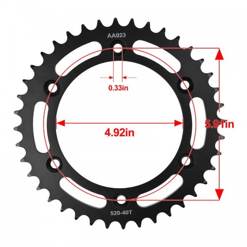 520-40T Rear Carburizing Steel Sprocket for Husaberg FS550E FS570 FS650C FS650Epicture5