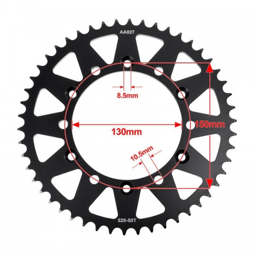 Steel Rear Sprocket 520-50T for Yamaha YZ125X WR250 YZ250 WR400 WR426 WR450 YZ450picture3