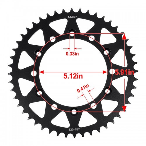 Steel Rear Sprocket 520-48T for Yamaha YZ125 YZ250 YZ426 YZ450 2015-2018picture6