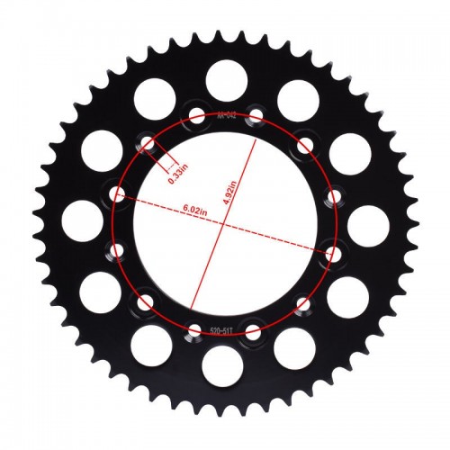 Steel Rear Sprocket 520-51T for Honda CR125 CR250 CRF250 CRF450 CR500picture3