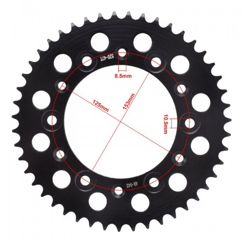 Motorcycle Steel Rear Sprocket 520-47T For Honda CRF150 F-6,7,8,9,A,B,C,D,E,F,G,H,J 2006-2018picture3