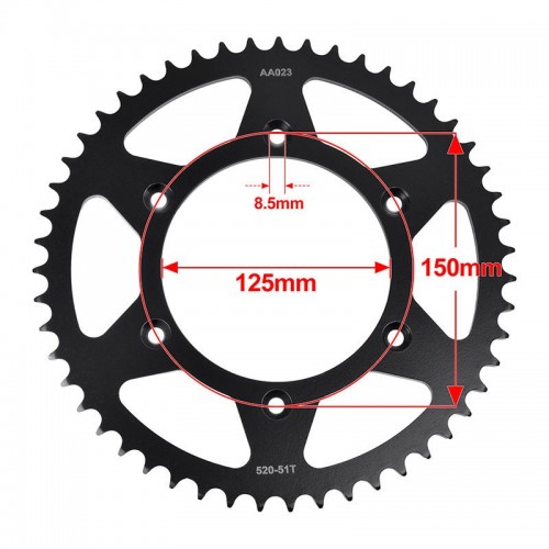 Rear Sprocket 520-51T for Gas 125MC 250MCF for Husqvarna 125TC 250TC 250FC 300TX 350FC 450FC 450FRpicture4