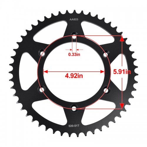 Rear Sprocket 520-51T for Gas 125MC 250MCF for Husqvarna 125TC 250TC 250FC 300TX 350FC 450FC 450FRpicture5