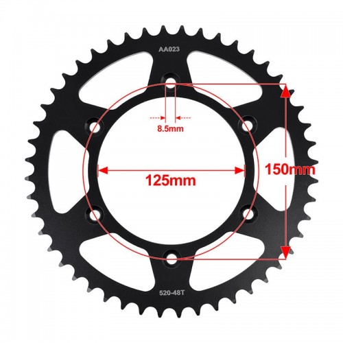 520-48T Rear Sprocket for Husqvarna 150TE 250TC 250TE 350FX 450FC for KTM 125 Enduro 150EXCpicture2