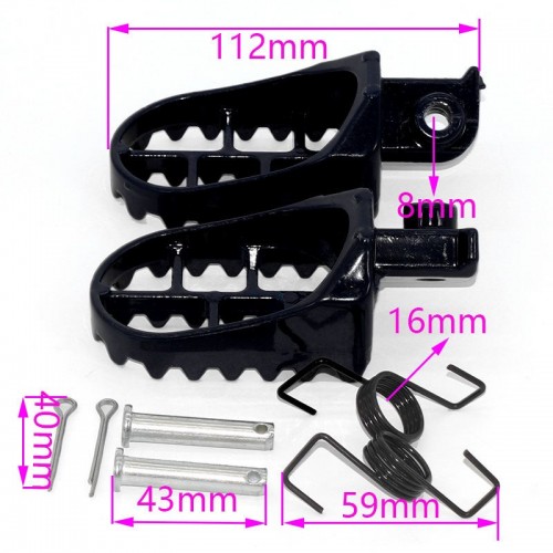 Black Wide Foot Pegs Footrests For Yamaha PW50 PW80 TW200 Dirt Bikepicture3