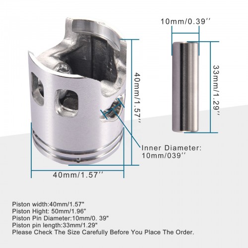 40mm Piston Assembly Kit Replacement for Yamaha PW50 2 Stroke 50ccpicture4