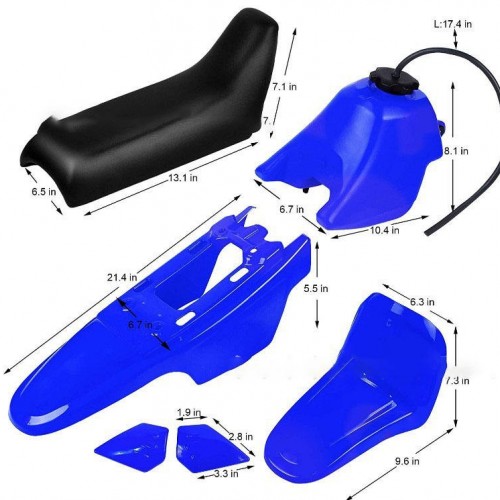 Motorcycle Fairing Front Rear Fender Seat Fuel Tank Plastic Kit for PW50