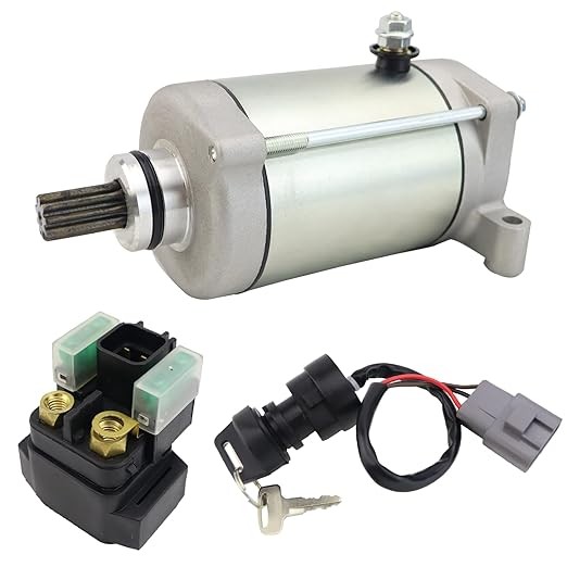 Starter Motor & Relay & Switch for Yamaha Grizzly 700 2007-2008 2MB-H1890-00-00 1S3-81890-00-00 SMU0503 410-54147, Yamaha Grizzly 700 Starter