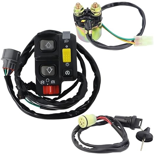 Left Handlebar Shift Switch Start Stop Headlight & Relay & Switch for Honda Rancher 420 TRX420FA/FPA 2009-2014, 35140-HP7-A01 35140-HP7-A02