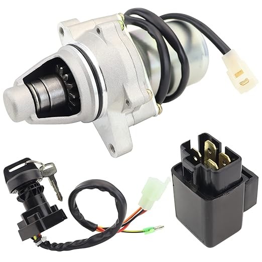 Starter Motor & Solenoid Relay & Ignition Switch for Suzuki ATV LT80 Quadsport 1987-2006 31100-40B00 31100-40B01 21163-S003