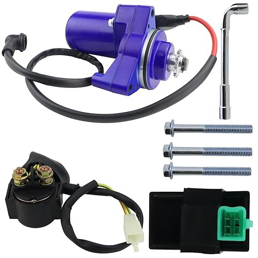 3 Bolt Starter Motor & Relay & CDI for 50cc 70 cc 90cc 100 cc 110cc 125 cc ATV Dirt Bikes Go Karts Chinese Pit Bike Quad 4 Wheelers Dune Buggy Sandrail SSR Roketa Taotao Jonway SunL, Blue
