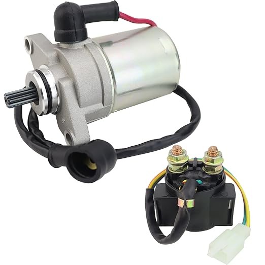 Starter Motor & Relay for Can-Am DS70 DS90 DS90 X 2008-2023, DS70 DS90 DS90 X Mini 2014-2015, Mini DS70 DS90 X 4T 2008, V31200DGF020LL V31200DGF000