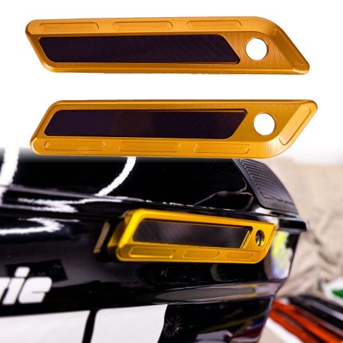 Aluminum T6061 Saddlebag Hinge Latch Covers Fits for Harley Touring14-23  with Carbon Fiber Reflector Performance Baggerpicture6
