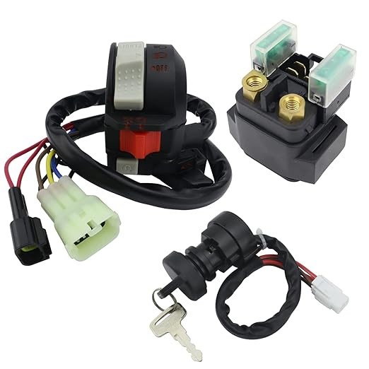Left Handlebar Control Engine Start Run Off Headlight Switch & Relay & Switch for Yamaha Grizzly 400 2007-2008, Kodiak 400 2003-2006, Kodiak 450 2003, Wolverine 450 2006-2010, 5LP-83973-01-00